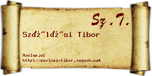 Szőlősi Tibor névjegykártya